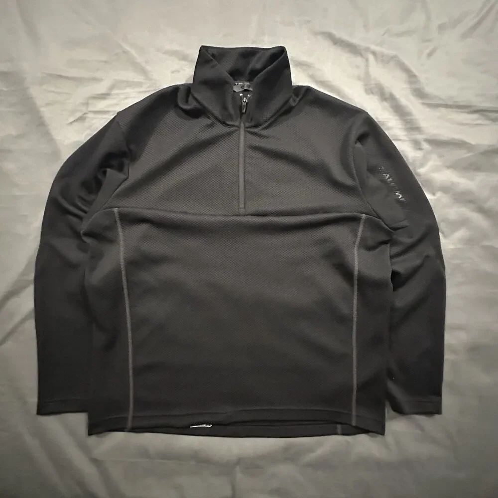 Salomon Motomesh Sweatshirt 1/4 Zip Mens L Pullover Waffle Knit Outdoor Hiking